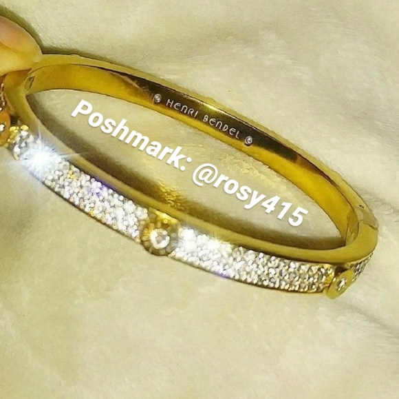 LUX BANGLE✨Gold screw rivet pave crystal BRACELET